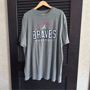 Majestic Gray Atlanta Braves Short Sleeve Tee